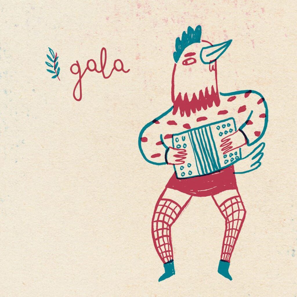 Ilustración de Gala, miembro del grupo Fabes de Mayo